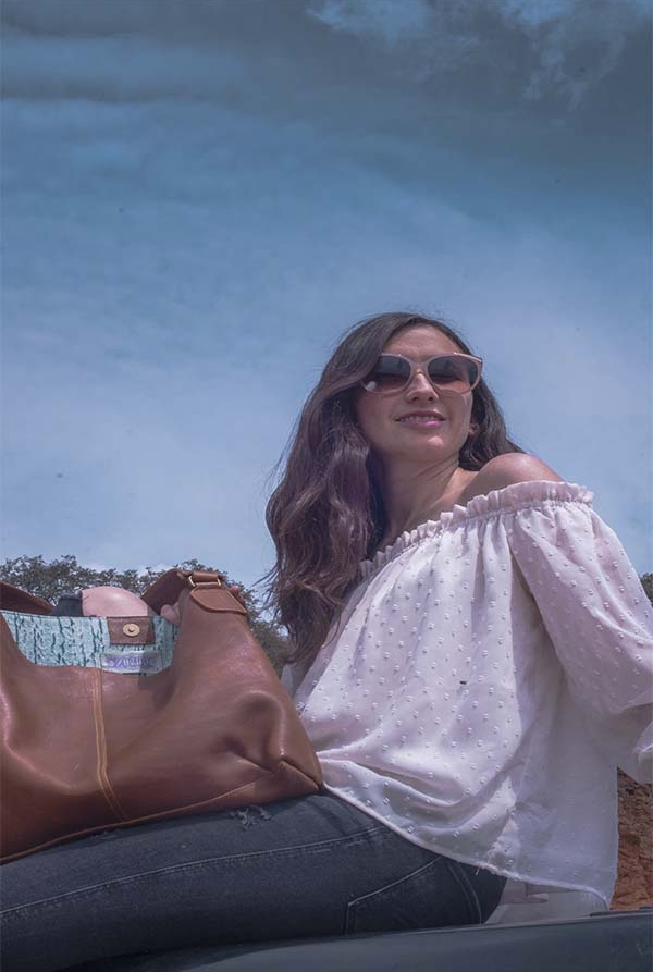 Follow your path to the stars- Woven Leather bag